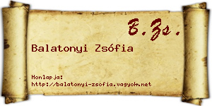 Balatonyi Zsófia névjegykártya